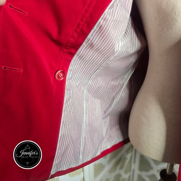 Esprit Women's Vintage Red Double Breasted Notch Lapel Raincoat/Jacket Size M - Picture 6 of 14